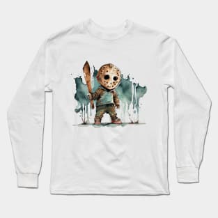 Cute Horror Icon Jason Long Sleeve T-Shirt